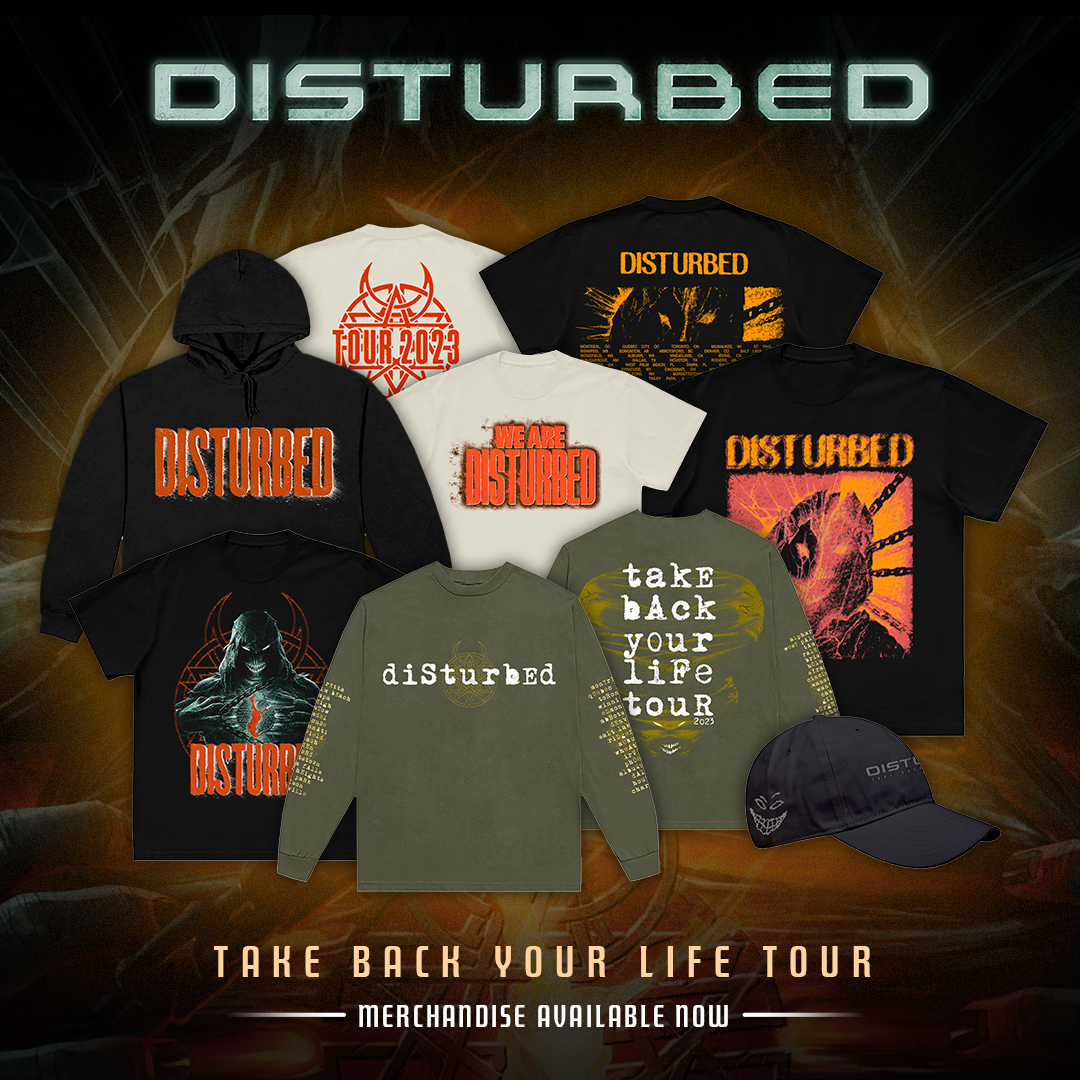 Take Back Your Life Tour merch available in the Disturbed Shop