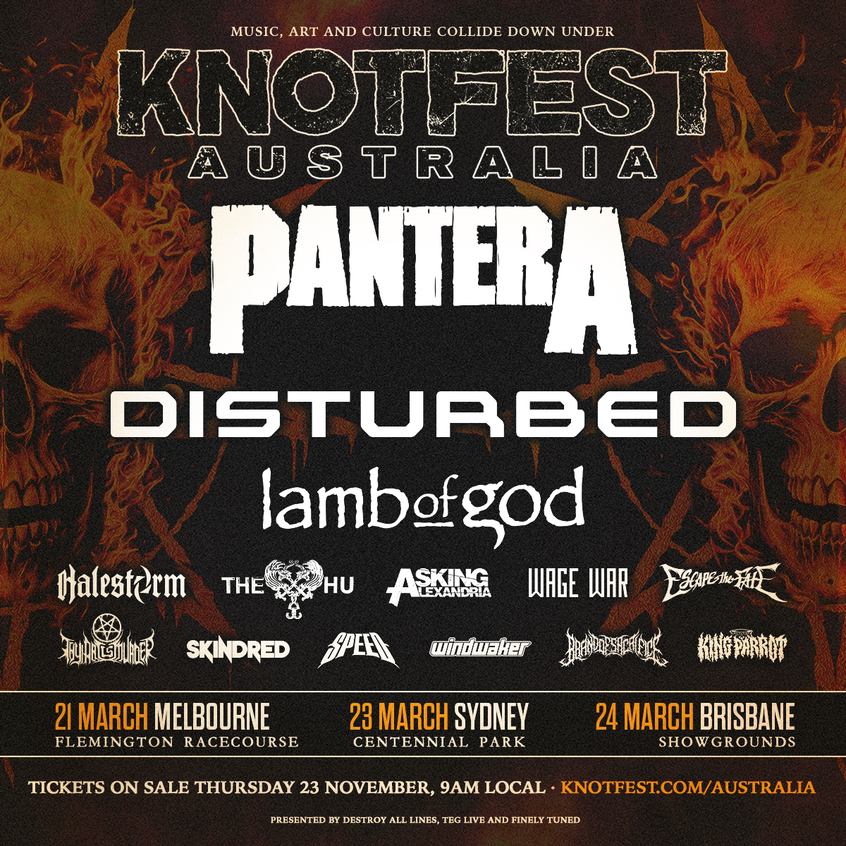 Disturbed at Knotfest AU in March 2024 