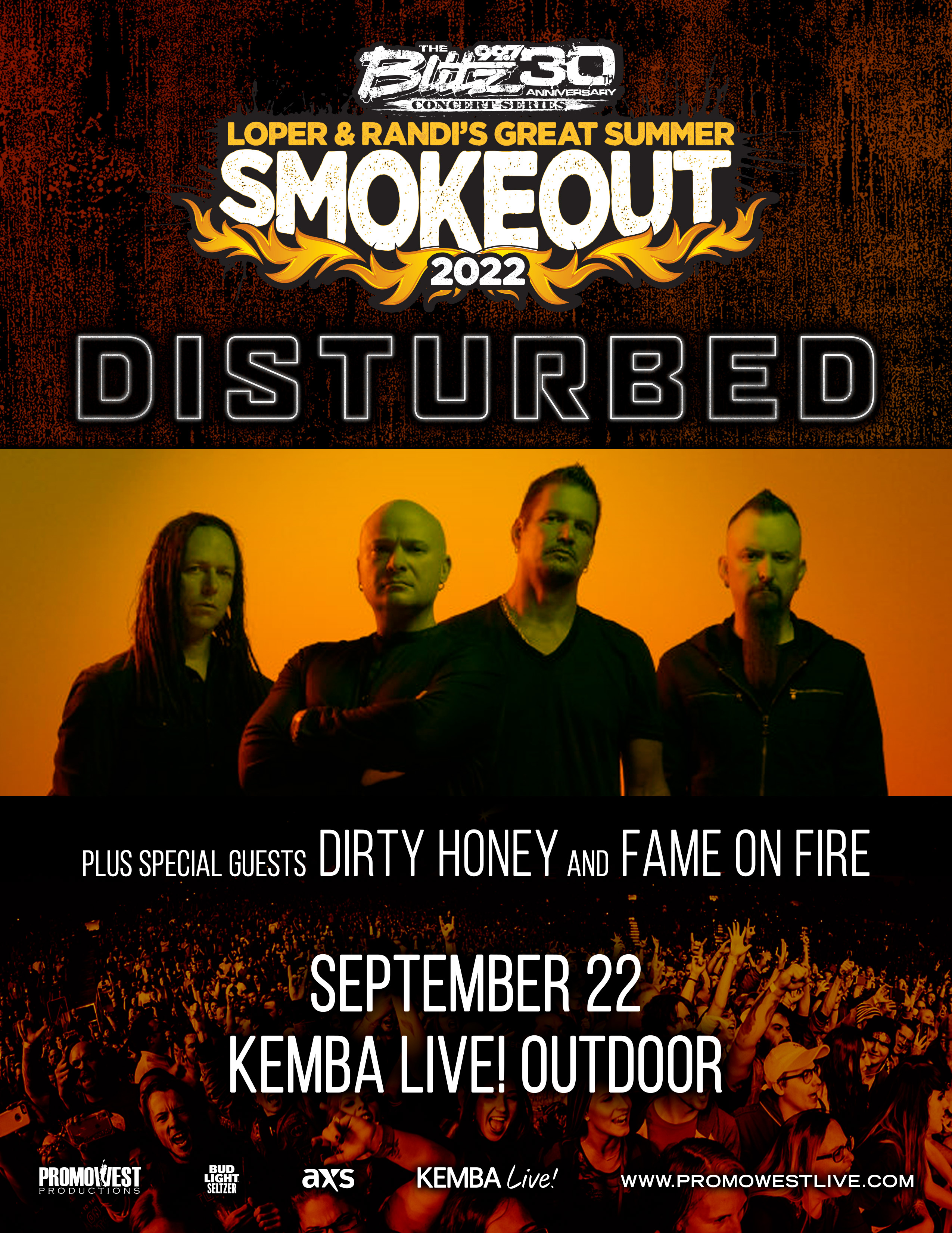 99.7 The Blitz Great Summer Smokeout on Sept 22 in Columbus, OH ft. Disturbed