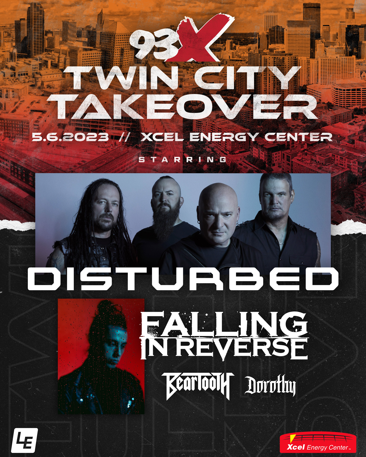 Disturbed headlining Twin City Takeover in St. Paul, MN on May 6, 2023